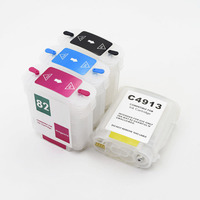 BOMA.LTD 4 Warna/Set untuk HP10 82 Kartrid Tinta Isi Ulang dengan Chip Reset Otomatis untuk Printer HP Designjet 500 500PS 800 800PS