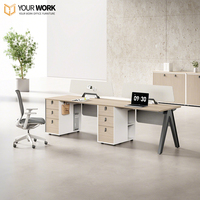 Meubles de bureau modulaires extensibles en bois modernes, bureau de centre d'appels, bureau de groupe, poste de travail pour employés avec garantie de 5 ans