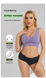 Soutien-gorge de sport respirant à maintien élevé pour femme, grande taille, dos nageur, col en U, motif uni, 220g, pour yoga et gym - Matière Spandex/Nylon - Product Image 3