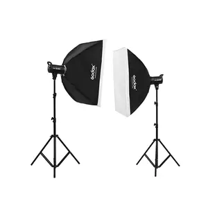 2 Lampen Fotografie Blitzkamera Fef lector Foto Video aufnahme 50x70CM Softbox Light Box Stativ Beleuchtungs set