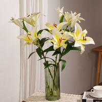 Fleurs de lys artificielles de haute qualité, grande taille, en soie, réalistes, fausses fleurs, décoration pour Noël, le Nouvel An chinois, la maison et le bureau