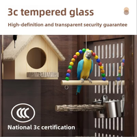 Cage à oiseaux intelligente à température constante en bois et verre pour perroquets, canaris, pinsons, élevage, chauffée, luxe, moderne