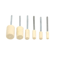 Accessoires pour outils rotatifs de bijouterie, roue de polissage abrasive en feutre de laine montée, tête de meulage pour le polissage du métal
