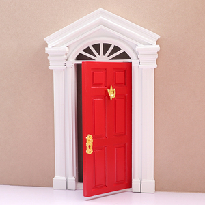 <span class=keywords><strong>Maison</strong></span> de poupées en bois, 20 cm, 1:12, double colonne, 6 portes colorées, DIY bricolage - Product Image 2