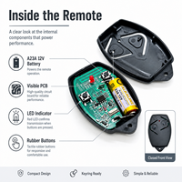 Control Remoto para Puerta de Garaje Compatible con ROSSI, 433.92MHz, 2 Botones, Transmisor de Apertura de Puerta, Llave de Repuesto con Batería