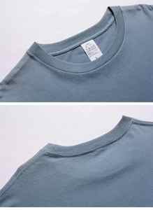 Camiseta básica de 100% algodón personalizada para hombre, camiseta de gran tamaño, tela de punto lisa en blanco con cuello redondo, transpirable y sostenible - Product Image 4