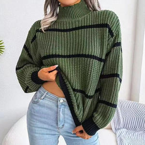 Pull mi-long à col montant en spandex ample pour femmes, style européen et américain, décontracté, automne-hiver, transfrontalier, AliExpress - Product Image 3