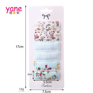 Klip rambut manis terbaru untuk anak perempuan dengan bordir seni dan cetakan bunga klip jepret persegi untuk bayi - Product Image 4