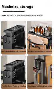 Séchoir à vaisselle en acier Étagère à vaisselle en acier Étagère à vaisselle pour comptoir de cuisine avec égouttoir Porte-ustensiles - Product Image 4