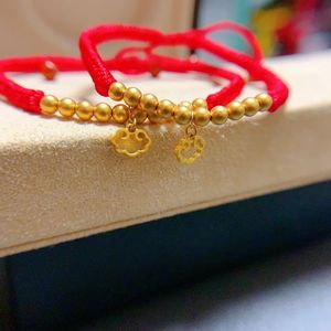 Xinfly 18K Gold Bead AU750 Beaded Braided <b>Bracelet</b> with Lucky Charm <b>Bracelets</b> for Weddings and Gifts - Product Image 2