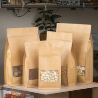 Pochette d'emballage de thé biodégradable Sacs d'emballage de thé aux herbes imprimées Pochette de collation écologique Sac kraft avec fenêtre transparente