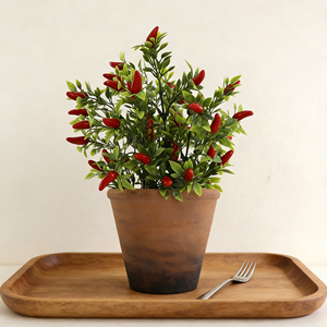 <span class=keywords><strong>Arbre</strong></span> artificiel de piment de haute qualité en pot en pulpe, plante végétale artificielle réaliste pour la décoration de bureau, de fenêtre et de cuisine - Product Image 1