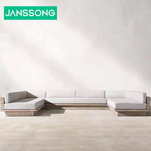 Sofá de Madera de Teca para Jardín, Patio o Playa, Personalizado, de Lujo, Resistente a la Intemperie, con Tela para Exteriores - Product Image 4