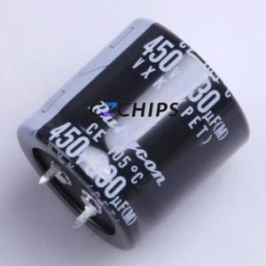 450VXK330MEFCSN30X30 Snap-in Aluminum Electrolytic Capacitor Through hole Component THT,D30xL30mm 330uF 20% 450V 30mm - Product Image 1