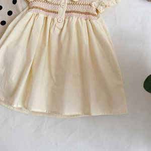 Vêtements pour bébés, robes d'été pour enfants, robe à volants florale, col brodé, robes décontractées mignonnes pour filles - Product Image 4