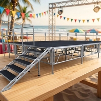 Scène modulaire portable tout-terrain en alliage d'aluminium pour mariages et concerts, plateforme de scène pour événements intérieurs/extérieurs, montage rapide