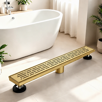 Desagüe de Piso Moderno para Bañera, Desagüe Lineal de Acero Inoxidable 304, Accesorios de Baño Personalizables, Desagües para Hotel, Fábrica, ODM, OEM