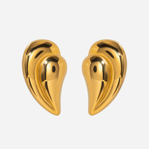 Stainless Steel Teardrop Earrings Heart Shape Ear Cartilage Studs For Gift Jewelry - Product Image 1