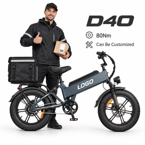Vélo cargo électrique D40, pneus larges de 20 pouces, vélo électrique haute vitesse avec frein à disque, couple de 80 Nm, pour livraison - Product Image 1