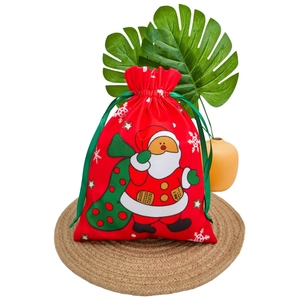 ถุงของขวัญแบบมีเชือกผูกสำหรับบรรจุขนมและคุกกี้ลายคริสต์มาส - Product Image 2
