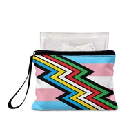 Porte-monnaie personnalisé en toile de polyester avec fermeture éclair, thème arc-en-ciel (handicapés, transgenres), pour une utilisation quotidienne pratique, voyages et vacances