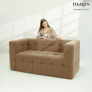 Sofá de Compresión de Fácil Cuidado para Sala de Estar, Diseño Recto con Patrón de Algodón de Azúcar, Esponja sin Estructura para Sótano de Villa - Product Image 5