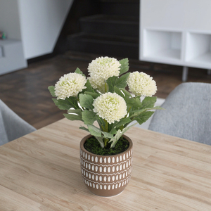 Haute Qualité 50cm Artificielle <span class=keywords><strong>Dahlia</strong></span> <span class=keywords><strong>Plante</strong></span> 27.5cm H En Pot Tissu Fleur Décoration Murale pour la Fête Des Mères Pâques Nouvel An Cadeau - Product Image 5