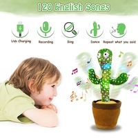 Jouet en peluche électronique intelligent pour bébé, chantant, dansant, parlant et enregistrant des sons, jouet cactus, cadeaux de Noël pour enfants
