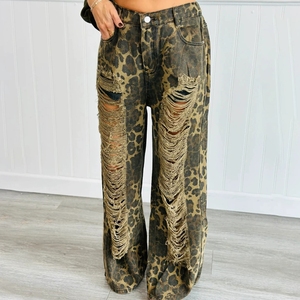 Nueva Llegada: Jeans Maxi Holgados con Estampado de Leopardo para Mujer, Moda Casual - Product Image 2