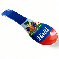Support à Cuillères Thème Jamaïque, Haïti, République Dominicaine, Antigua-et-Barbuda – Créatif, Tendance et en Plastique – Vente en Gros