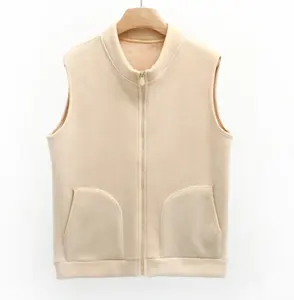 wholesale women casual 100% polyester polar fleece waistcoat winter women custom blank zipper uniform vest men sport fleece vest