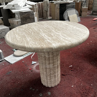 Ensemble de salle à manger en gros à prix d'usine : Table à manger ronde avec pieds colonnes cannelées