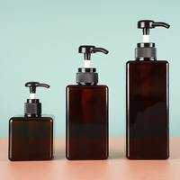 450ml Biodégradable Vert En Plastique Shampooing Bouteille Carré Cosmétiques Distributeur Liquide Savon Crème Personnalisable Logo Impression 250ml
