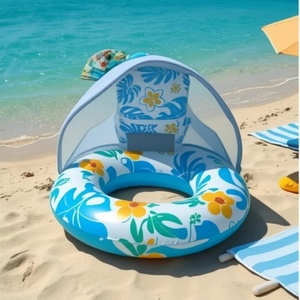 PVC Inflatable <b>Pool</b> Float Single Double Seat with Canopy Swimming <b>Pool</b> Beach Lounger Back Seat - Product Image 1