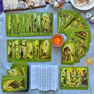 Vente en gros : Jeu de tarot Sunwoven Forest 78 cartes, guide multilingue, boîte, cartes spirituelles 350GSM, portables, écologiques, OEM - Product Image 5
