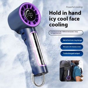 Ventilateur portable haute vitesse à refroidissement par air, affichage numérique, USB, pour voiture et sac, 100 vitesses, réfrigération, pliable, manuel d'utilisation en anglais, rechargeable - Product Image 2