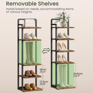Six-tier vertical <b>shoe</b> <b>rack</b> for cross-border trade, suitable for home use in small spaces, adjustable <b>wall</b>-mounted <b>shoe</b> storage. - Product Image 2