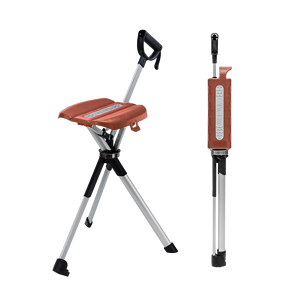 TA-da เก้าอี้ชุด2, 92ซม. อลูมิเนียมแบบพกพาสีน้ำตาลไม้ค้ำสำหรับเดิน - Product Image 1