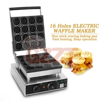 110V 220V Oem Commercial 16 grilles Mini Machine à gaufres de forme ronde électrique 16 tranches gaufrier rond
