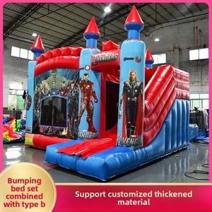 Lớn ngoài trời Inflatable lâu đài cho trẻ em trượt vuông Trampoline với nghịch ngợm lâu đài sân chơi - Product Image 2