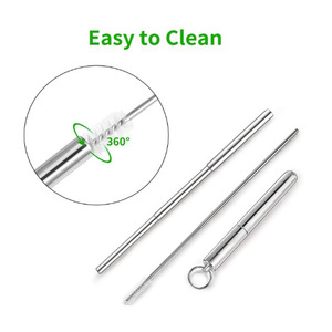 Portátil reutilizable pajitas-telescó<span class=keywords><strong>pica</strong></span> de Metal de <span class=keywords><strong>acero</strong></span> <span class=keywords><strong>inoxidable</strong></span> paja con caja de aluminio y cepillo de limpieza - Product Image 2