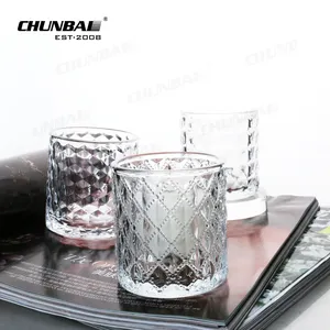 Großhandel Lieferanten duftende Soja dicke Basis personal isierte schöne 8 Unzen zylindrische Boro silikat glas Kerzen gläser Behälter