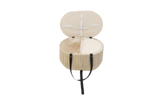 Handwoven Picnic <b>basket</b> with insulated compartment Stylish Sustainable Eco-Friendly Natural Material - Product Image 3