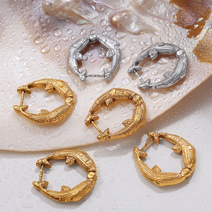 Fashion <b>Cuff</b> <b>Earrings</b> Animal Shape Gold Silver Plated Stainless Steel Irregular Design EH951 - Product Image 1