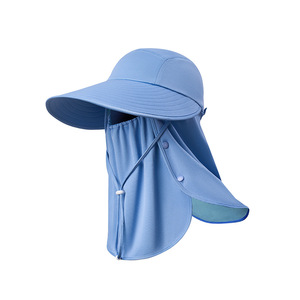 หมวกกันแดดผ้าไหมน้ำแข็งพร้อมอุปกรณ์ป้องกันคอสำหรับผู้หญิงตกปลากลางแจ้งเดินป่าสีชมพู - Product Image 2