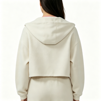 Ensemble de survêtement pour femme avec logo personnalisé, sweat à capuche court et pantalon de survêtement large, 2 pièces, style décontracté oversize