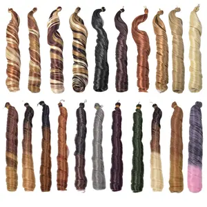 Tresses synthétiques bouclées et soyeuse avec Crochet — noble, lot de mèches de cheveux synthétiques, longueur 24 pouces, 150g, boucles françaises, offre spéciale