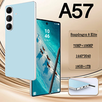 Smartphone A57 5G LTE Triple SIM 8000mAh Écran AMOLED 7,3 Pouces 120Hz Appareil Photo 108MP 16Go+1To MTK Dimensity 4G 5G WiFi GPS Déverrouillage Facial