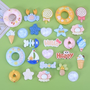 อุปกรณ์ตกแต่งเครื่องประดับ DIY ลายการ์ตูนชายหาดทะเล พร้อมเทคนิคการหยดสีแบบน้ำมัน กาวครีม รองเท้ารูประดับตกแต่ง แฮนด์เมด กิ๊บติดผม แผ่นปะขนาดเล็ก - Product Image 1
