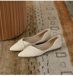 <span class=keywords><strong>Chaussures</strong></span> plates à bout pointu et bride torsadée <span class=keywords><strong>pour</strong></span> <span class=keywords><strong>femme</strong></span>, style ballerines à enfiler, couleur nude multicolore, minimalistes, <span class=keywords><strong>pour</strong></span> le bureau, le quotidien et les loisirs - Product Image 2